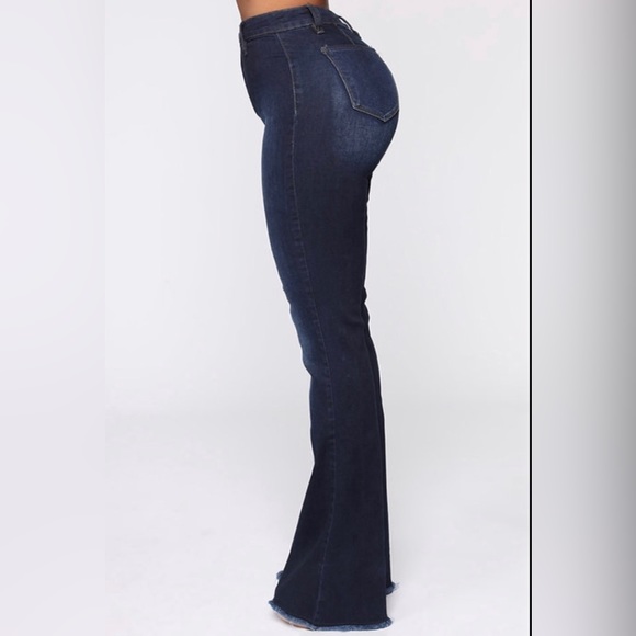 Apple Scrapple Skinny High Rise Flare Distressed Ripped Denim Jeans - Picture 3 of 3